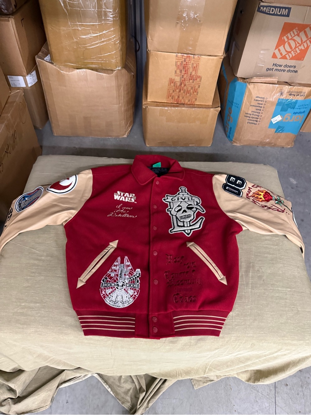 Civil Regime StarWars Rebellion Collared Red Jacket with Black Lining